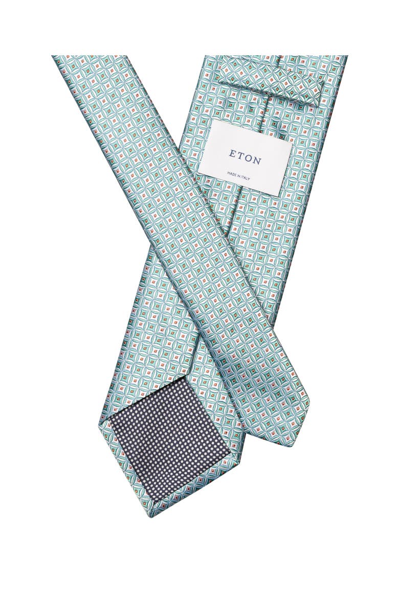 Geometric Silk Jacquard Tie, Alternate, color, MEDIUM GREEN