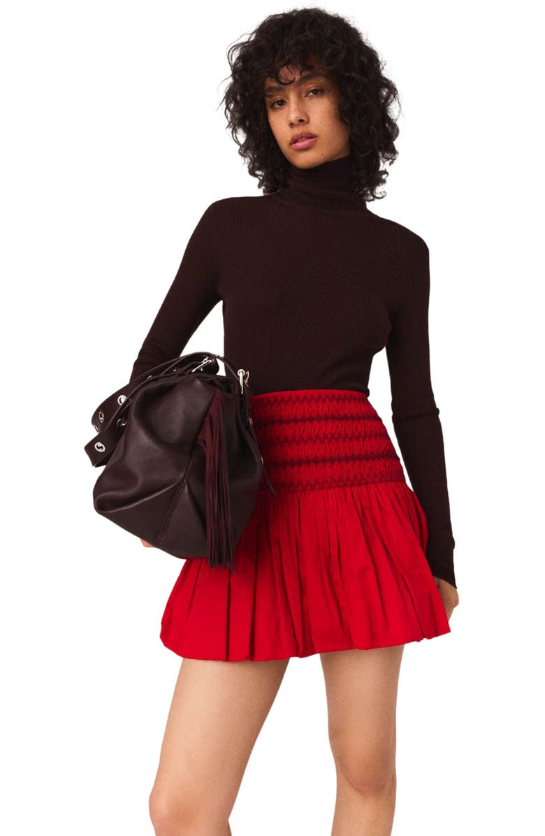 maje Wool and silk sweater, Alternate, color, Brown