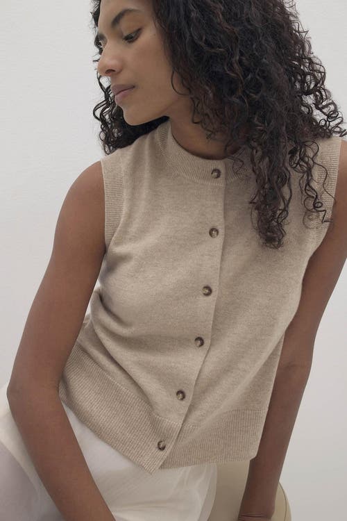Naked Cashmere Emmaline Button-up Cashmere Sweater Vest In Brown