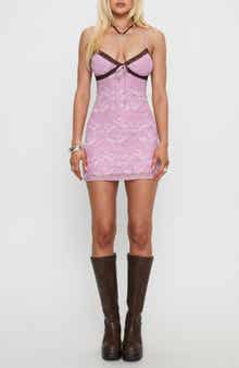 Princess Polly Moonpool Lace Trim Minidress