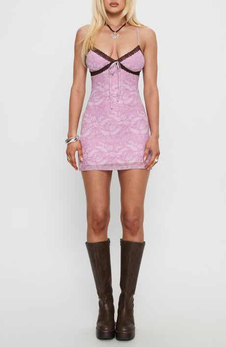 Princess Polly Moonpool Lace Trim Minidress
