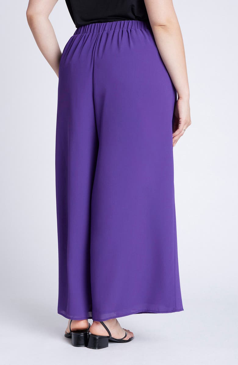 ELOQUII Chiffon Wide Leg Pants, Alternate, color, 