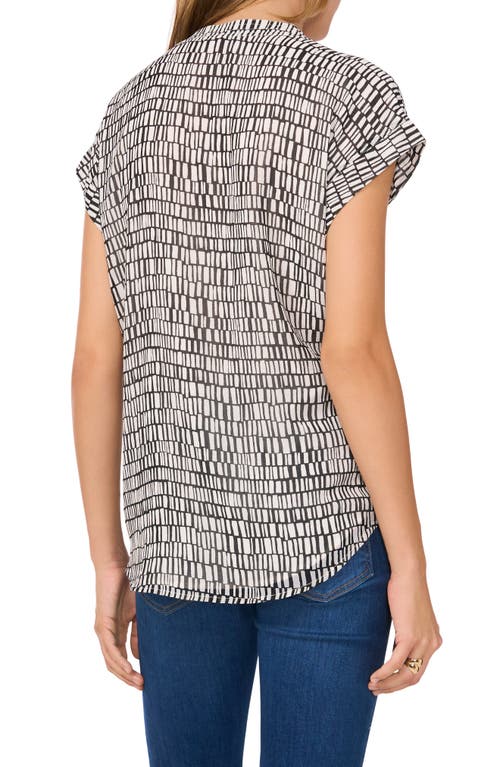 Vince Camuto Abstract Print Top In Rich Black