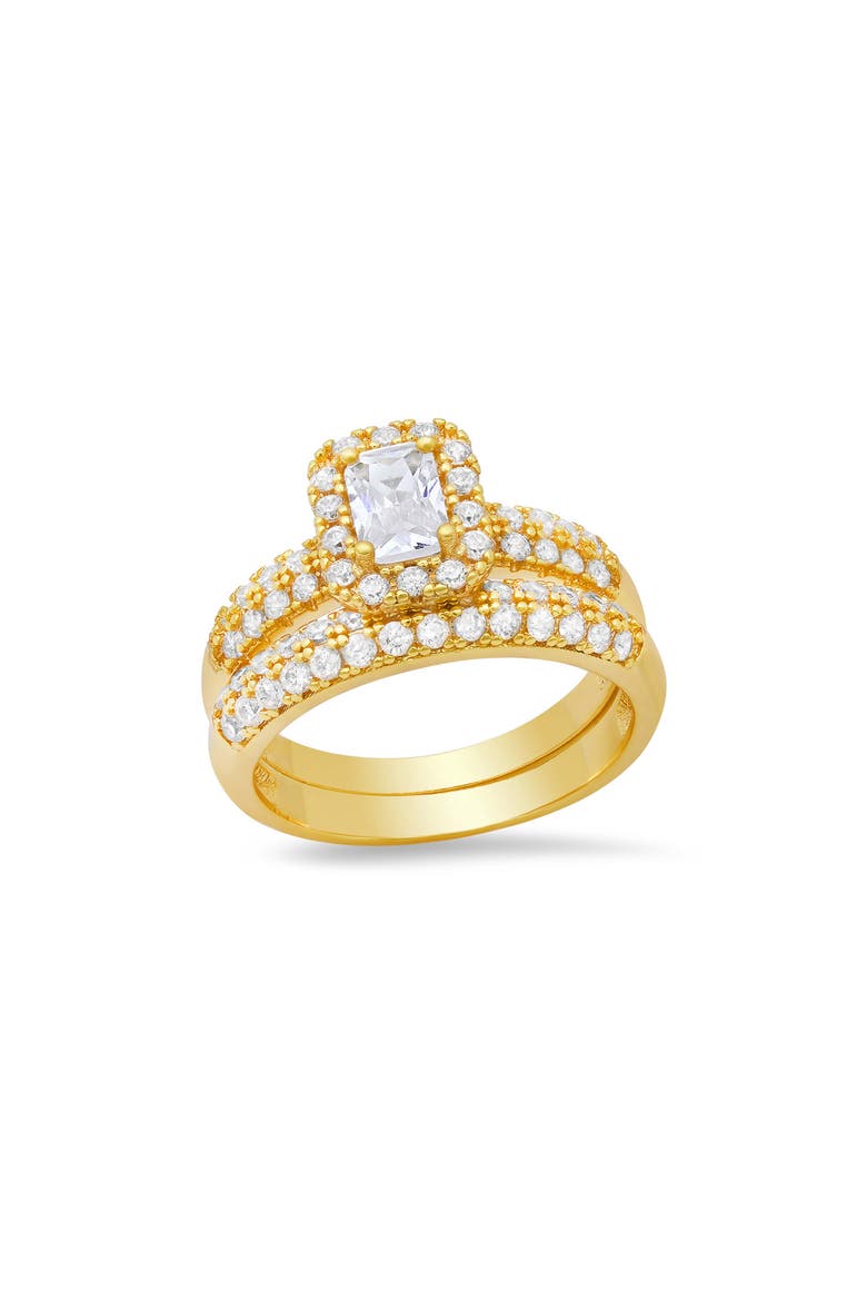 18k Gold Plated Emerald Cut Ring, Main, color, GOLD