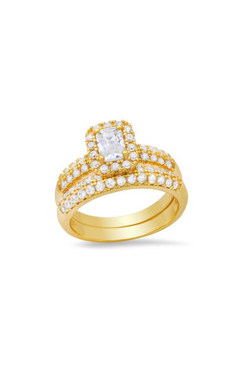 18k Gold Plated Emerald Cut Ring