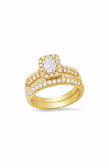 18k Gold Plated Emerald Cut Ring