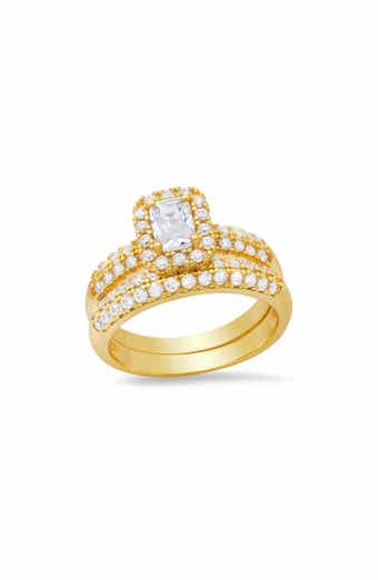 18k Gold Plated Emerald Cut Ring