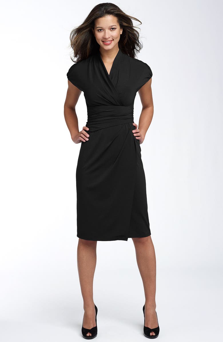 Ivy & Blu Ruched Faux Wrap Dress, Main, color, 