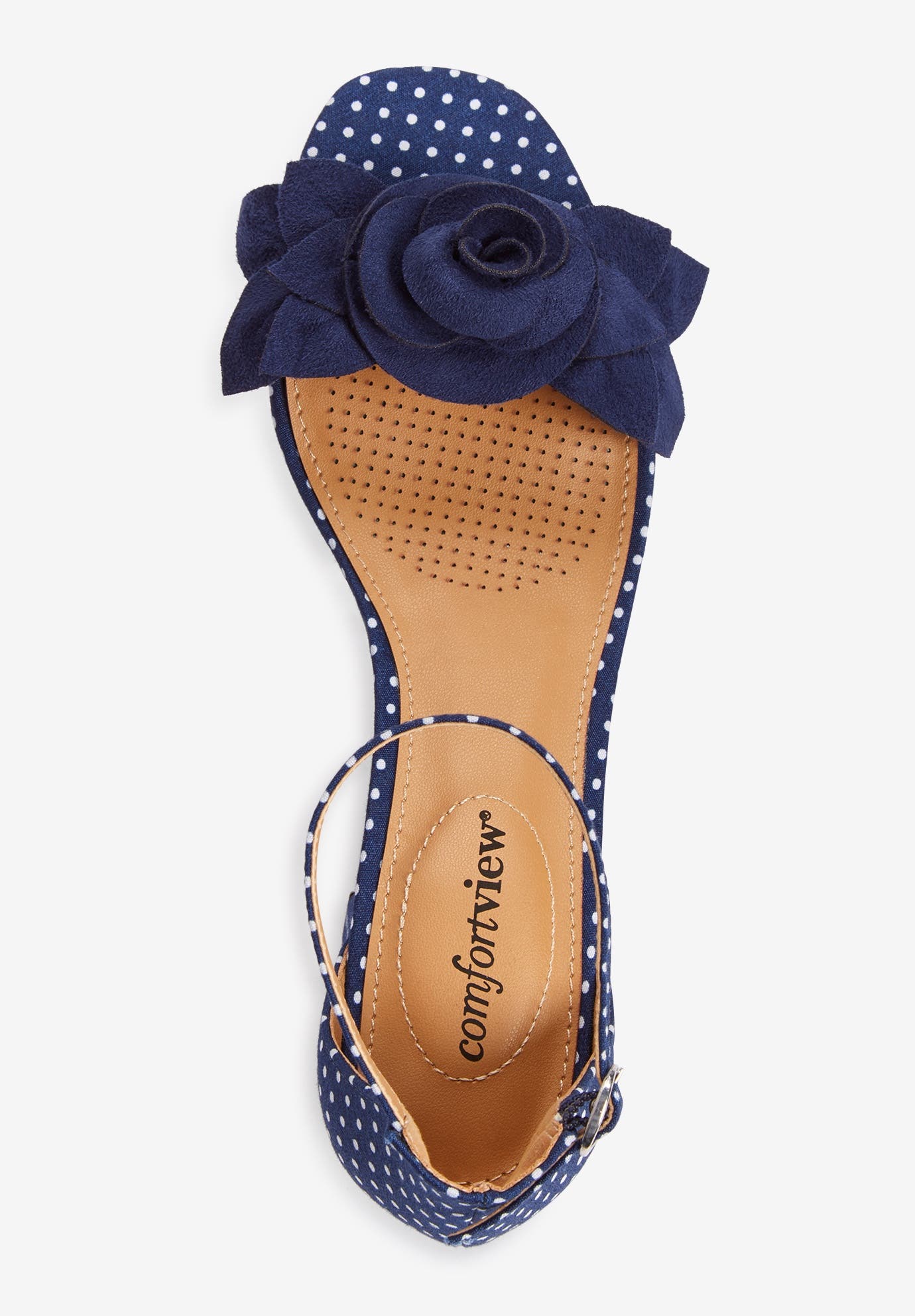 The Ona Sandal, Alternate, color, NAVY DOT