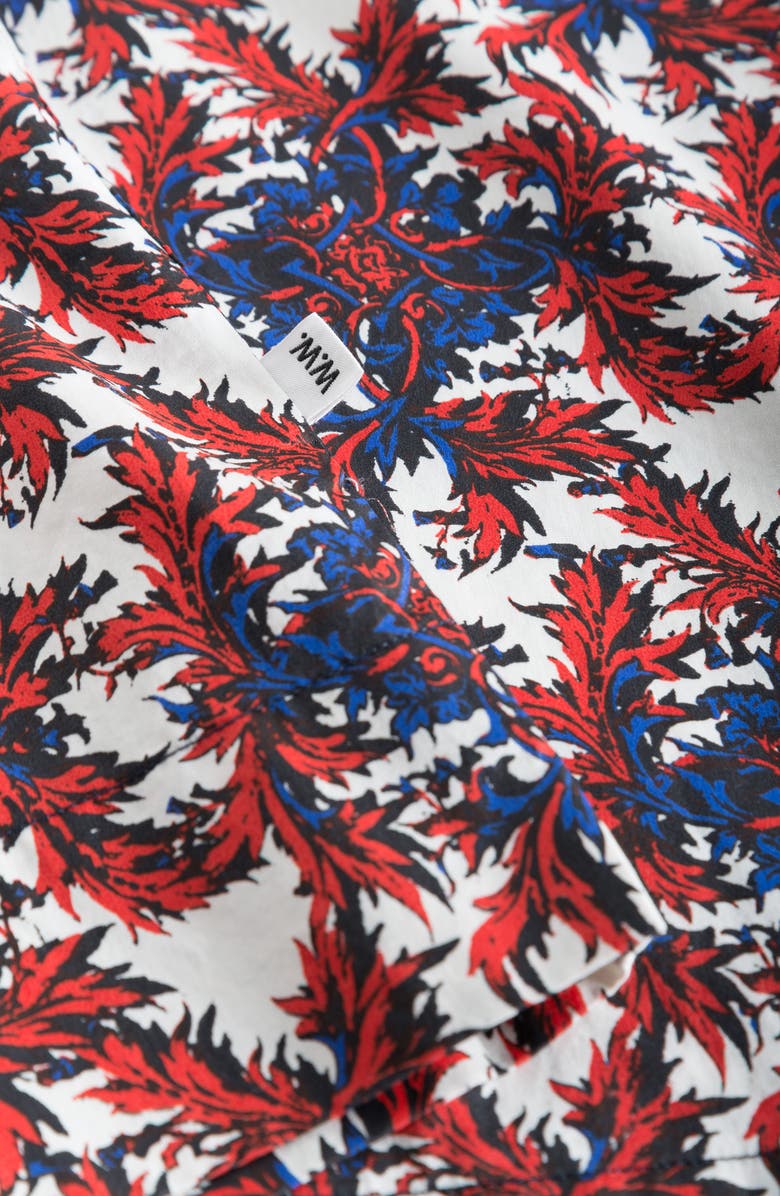 Wood Wood Johan Chateau Stretch Organic Cotton Button-Up Camp Shirt, Alternate, color, Red Aop