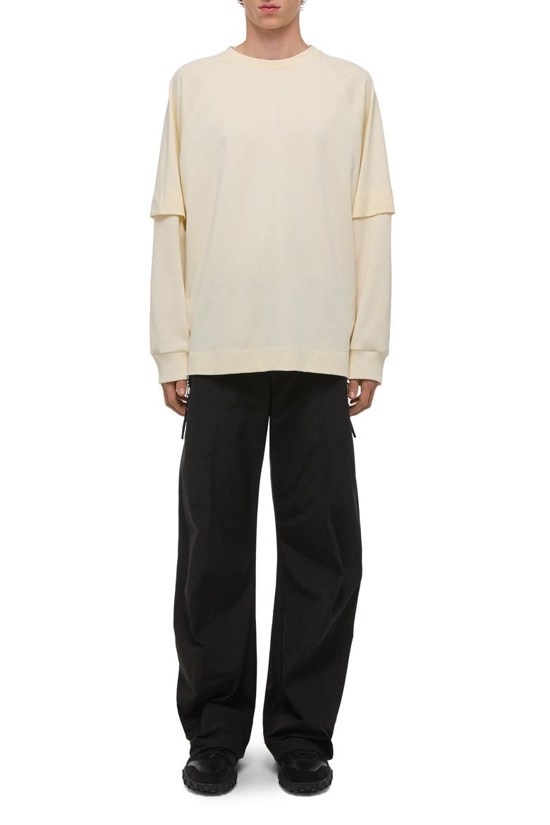 Double Layer Waffle Stitch Top, Alternate, color, WINTER WHITE