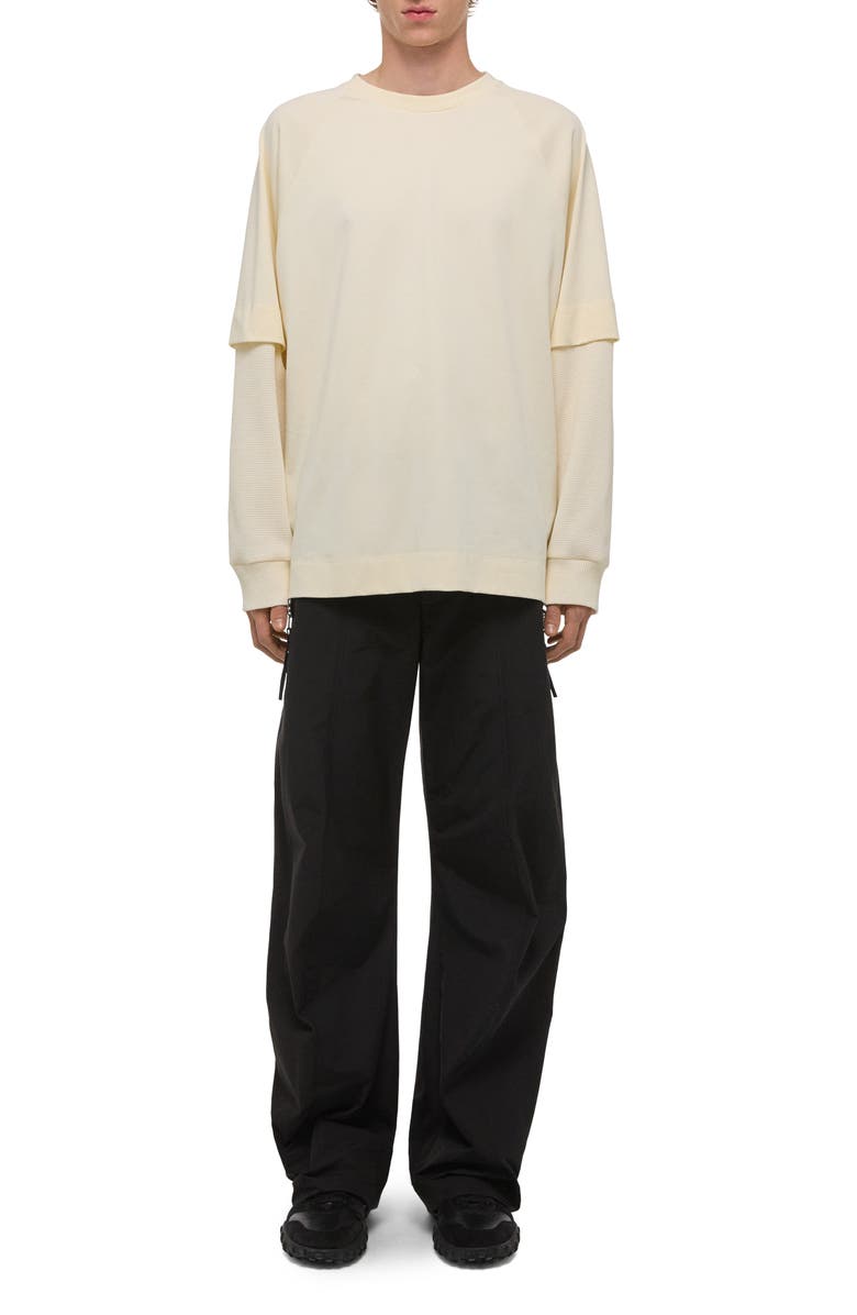 Helmut Lang Double Layer Waffle Stitch Top, Alternate, color, Winter White