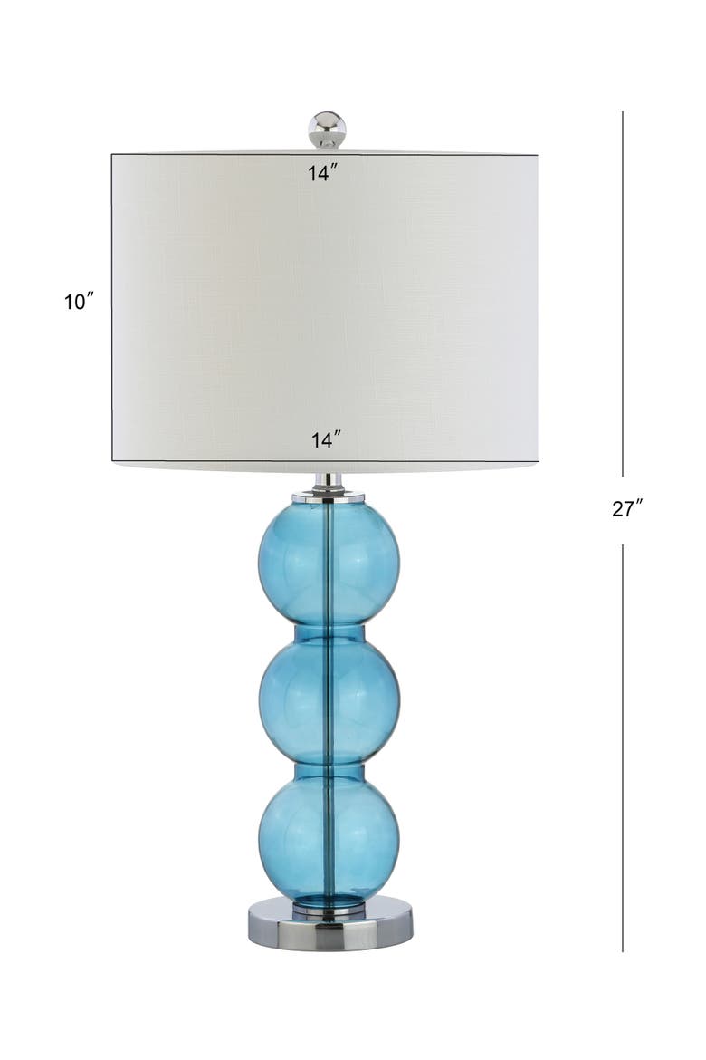 Bella 27" Glass Triple-Sphere LED Table Lamp, Alternate, color, Sky Blue