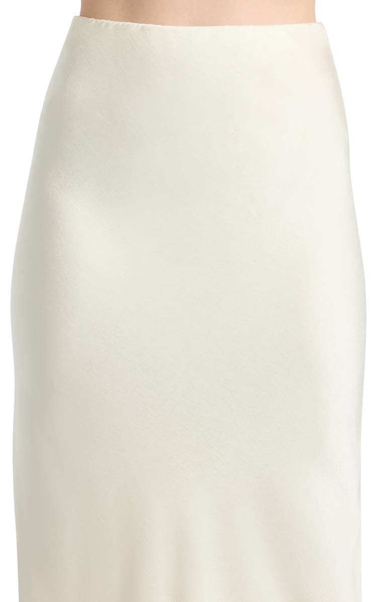 Bardot Elisan Lace Trim Satin Midi Skirt, Alternate, color, Ivory