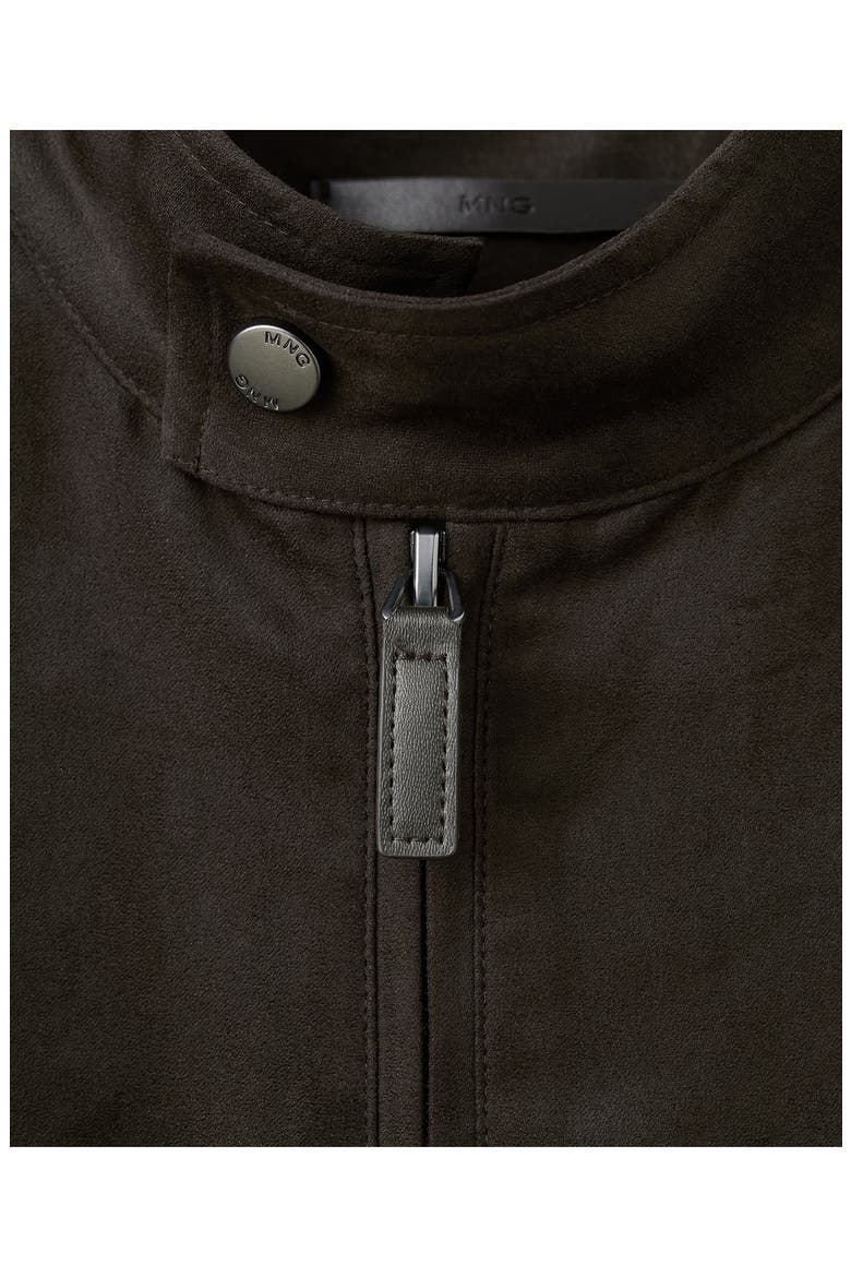 Faux Suede Biker Jacket, Alternate, color, BROWN
