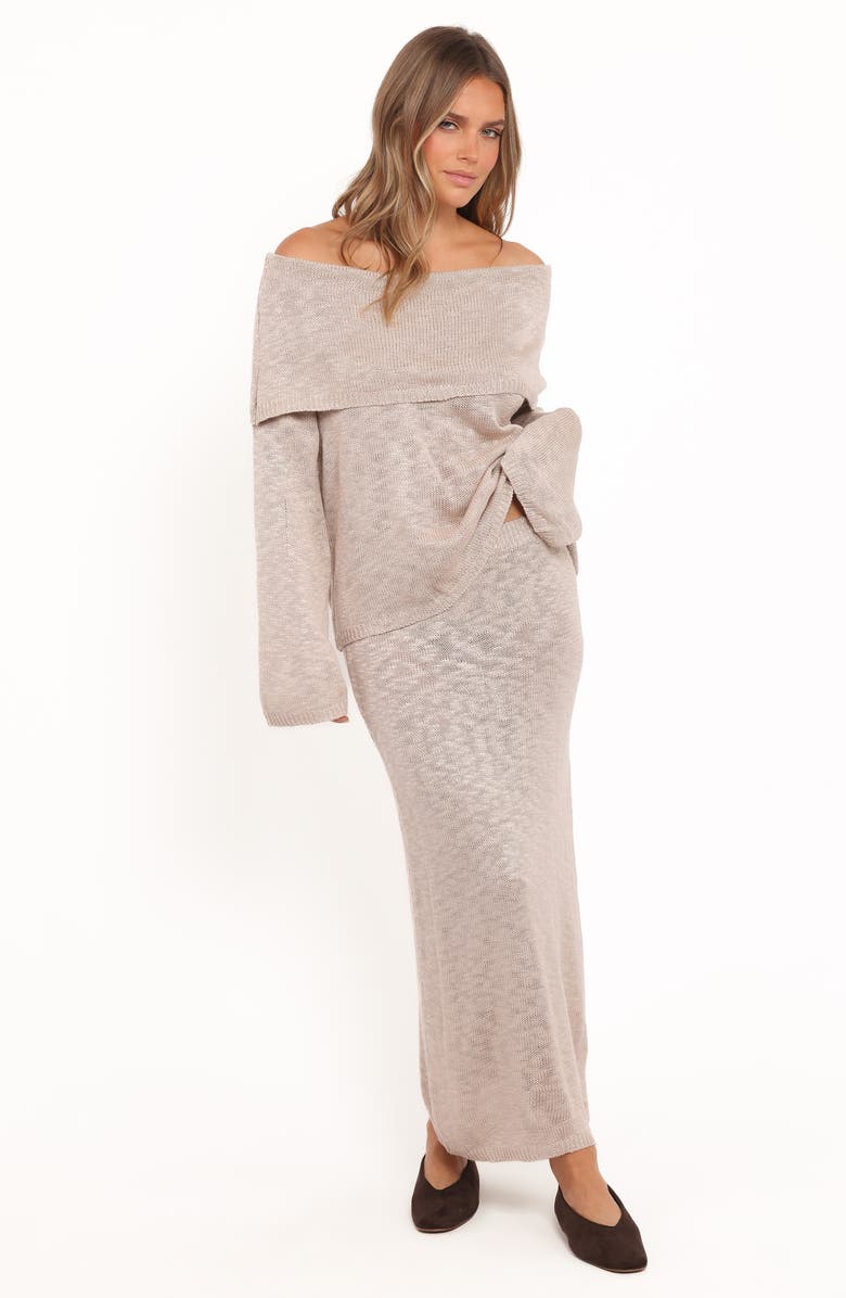 Petal & Pup Indya Knit Maxi Skirt, Alternate, color, Oatmeal