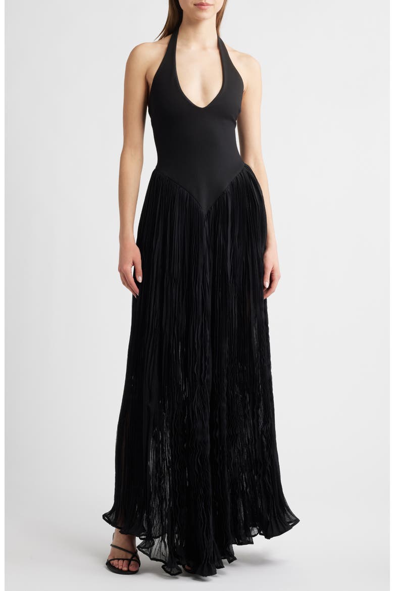 Rowena Halter Dress, Main, color, BLACK