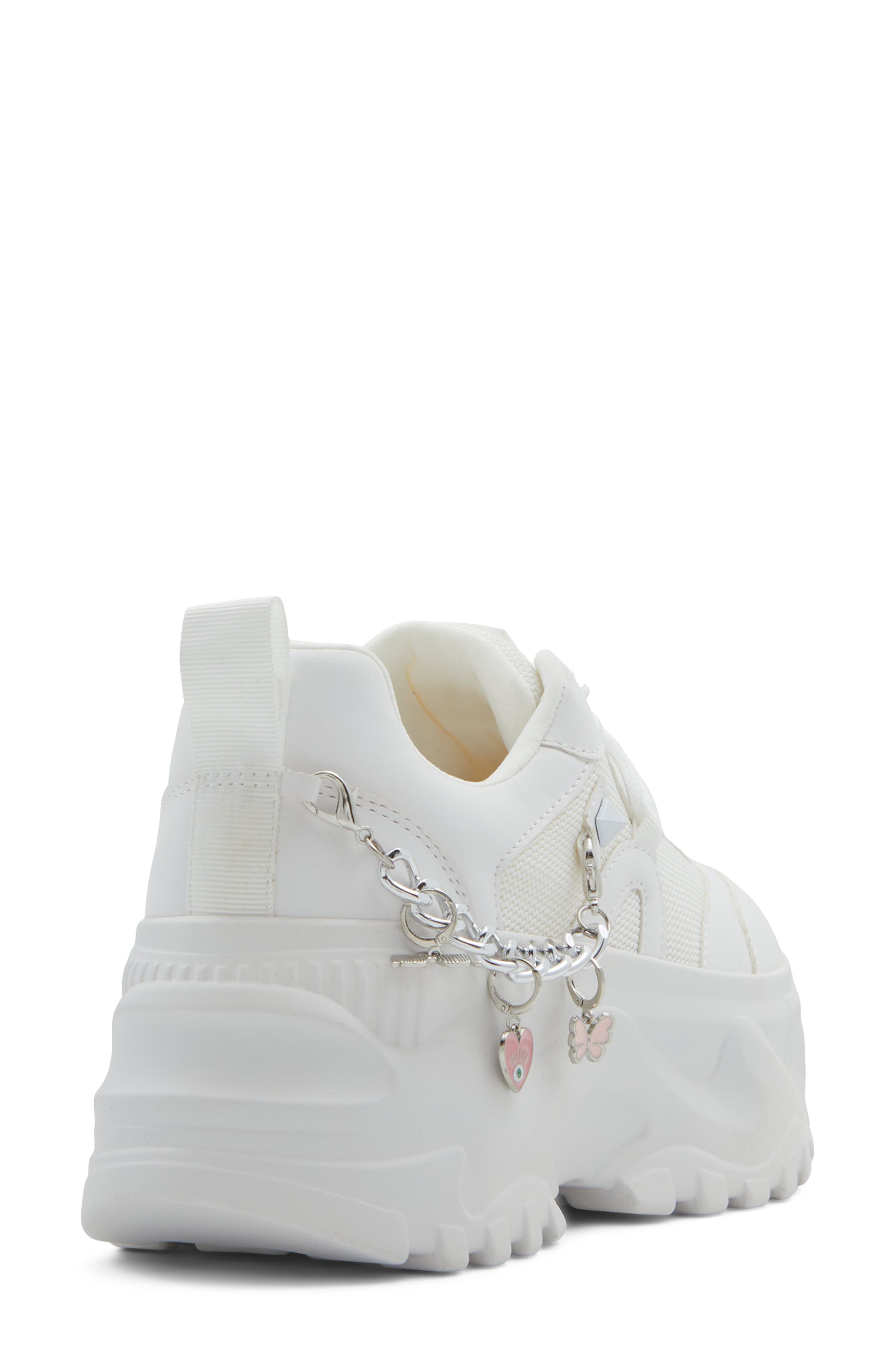 Majorrr Platform Faux Leather Sneaker, Alternate, color, WHITE