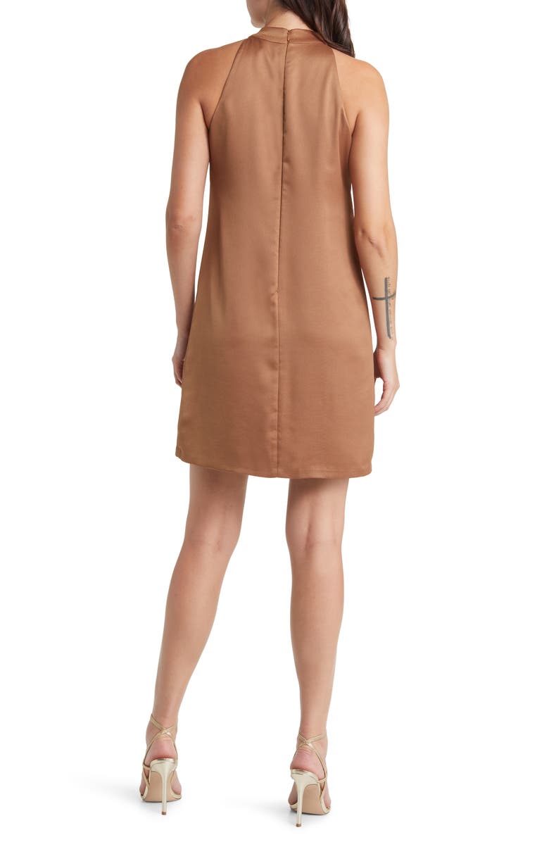 Vince Camuto Bow Neck Satin Shift Dress, Alternate, color,