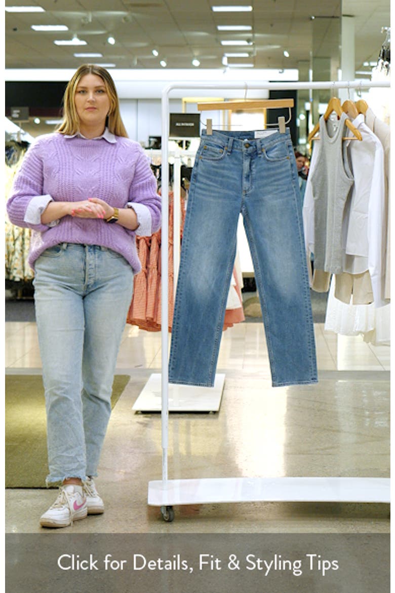 Harlow Mid Rise Ankle Straight Leg Jeans video