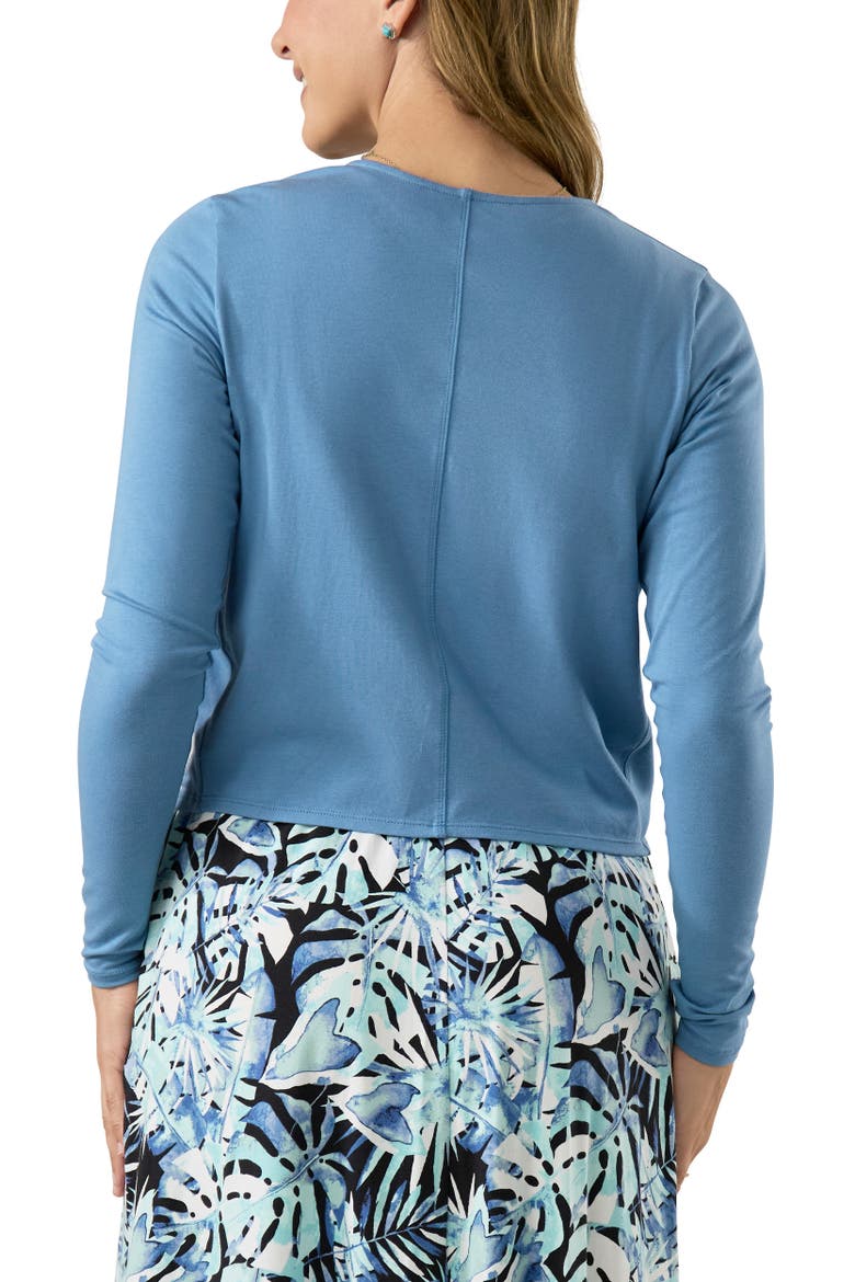 Long Sleeve Crossover Sun Wrap, Alternate, color, Baltic