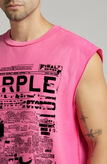PURPLE BRAND Textured Jersey Sleeveless Muscle Tee | Nordstrom