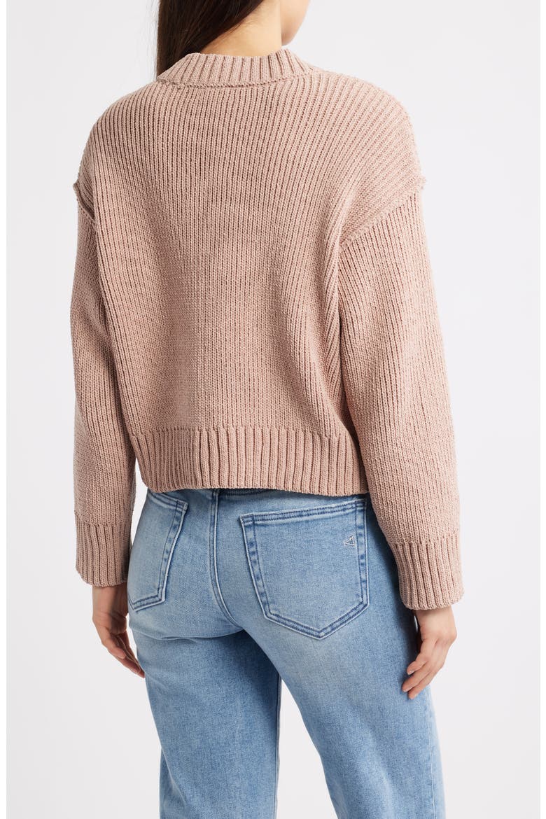 Relaxed Chenille V-Neck Cardigan, Alternate, color, MUSHROOM