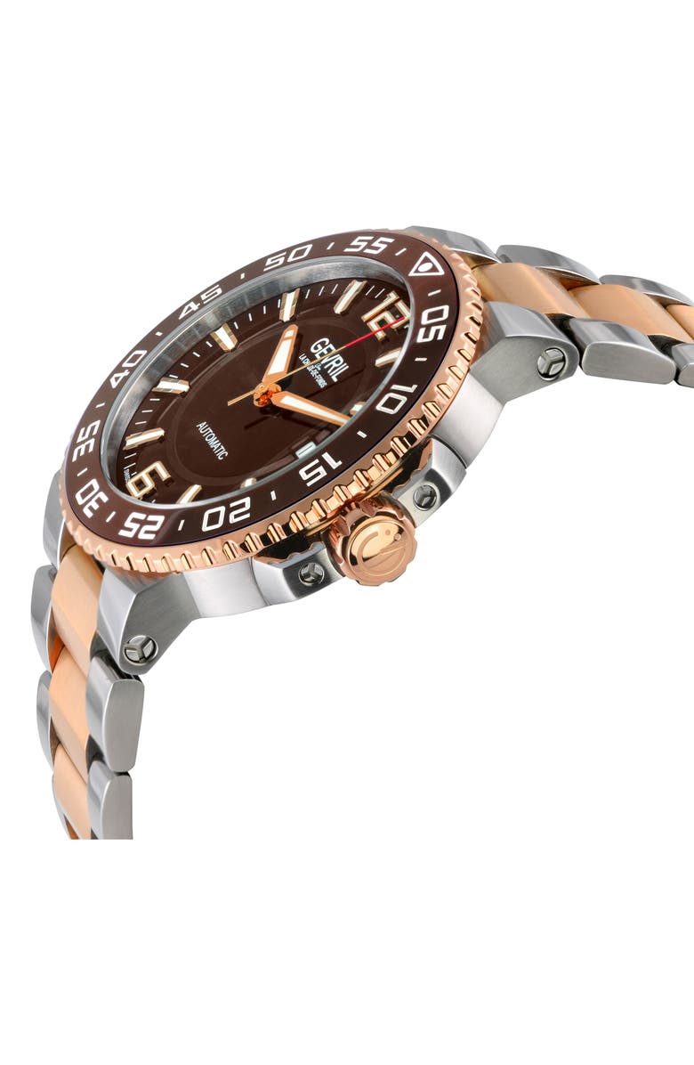 GEVRIL Riverside Swiss Automatic Two-Tone Bracelet Watch, 42mm, Alternate, color, Two Toned Ss Iprg