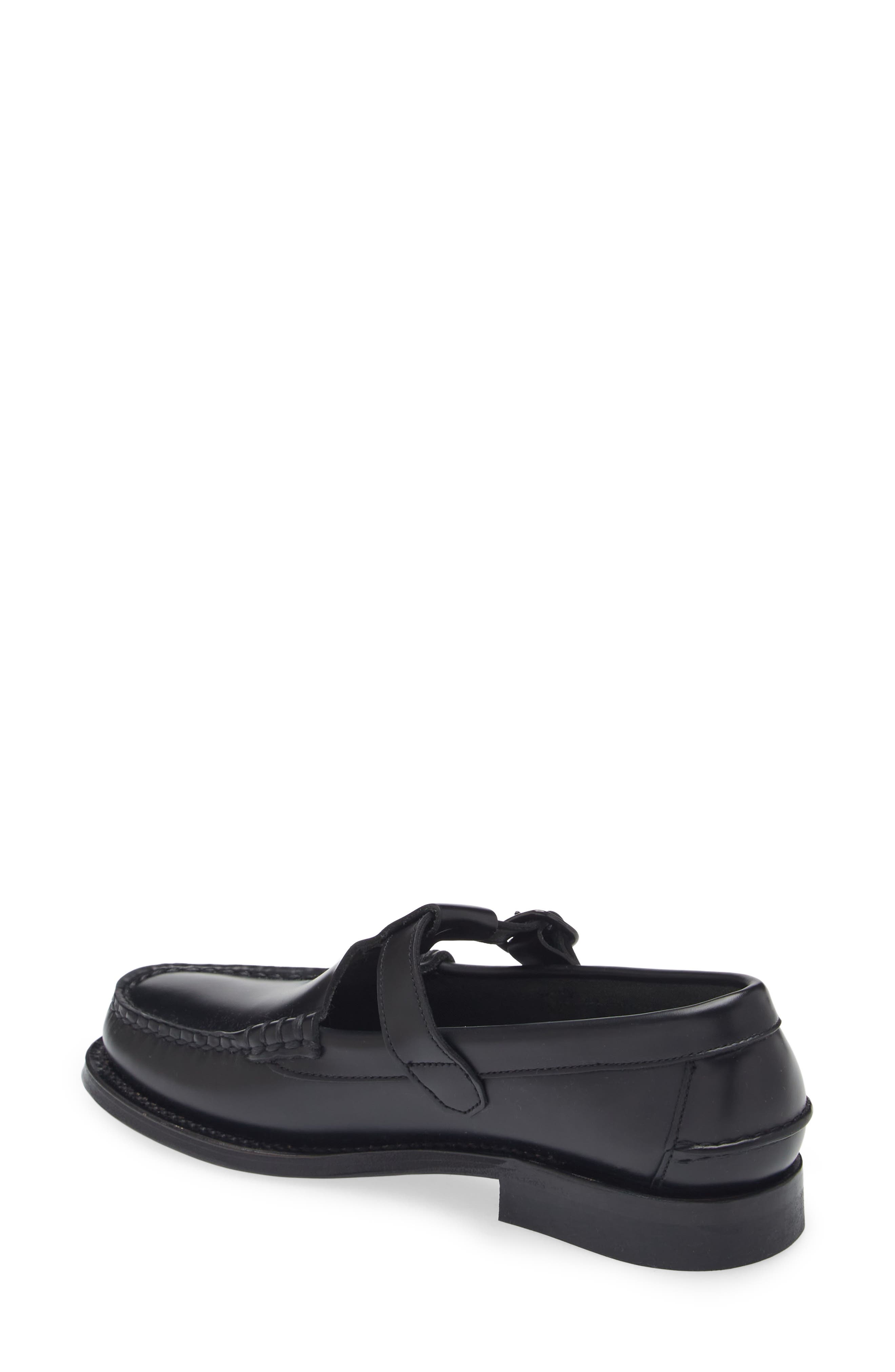 Alber T-Strap Loafer, Alternate, color, BLACK