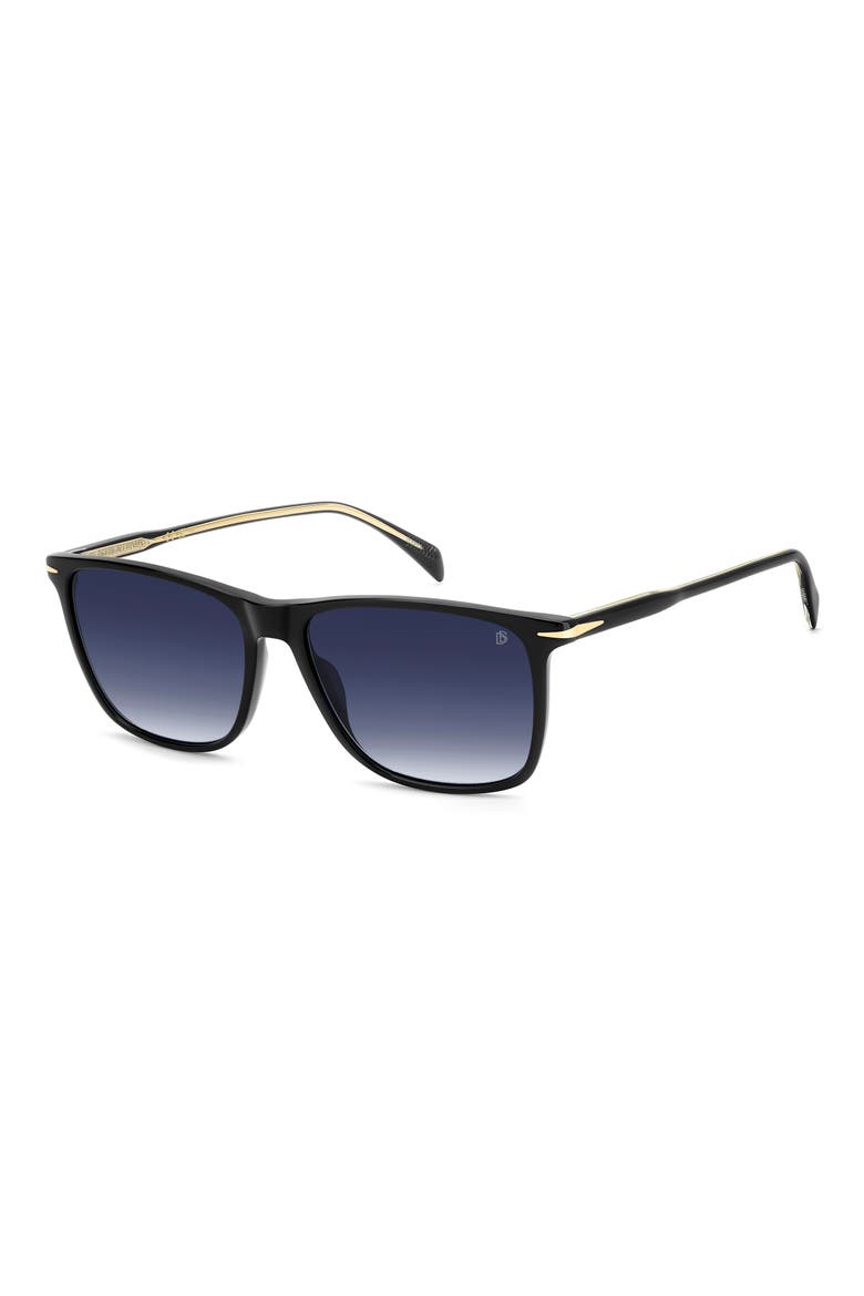 1219/S/US 57mm Gradient Rectangular Sunglasses, Alternate, color, BLACK/ BLUE SF