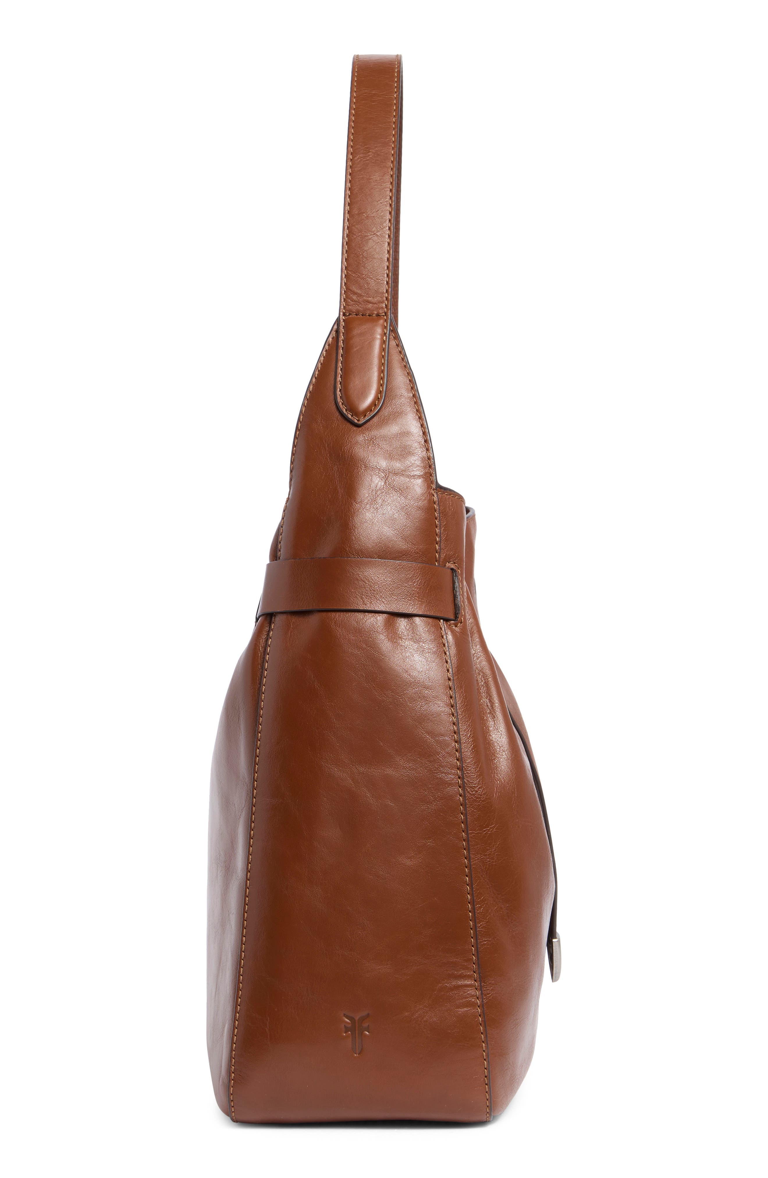 Heather Leather Hobo, Alternate, color, COGNAC