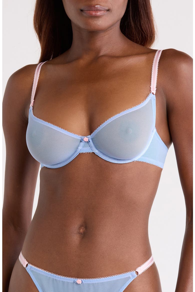 Roza Mesh Underwire Bra, Main, color, BEL AIR BLUE