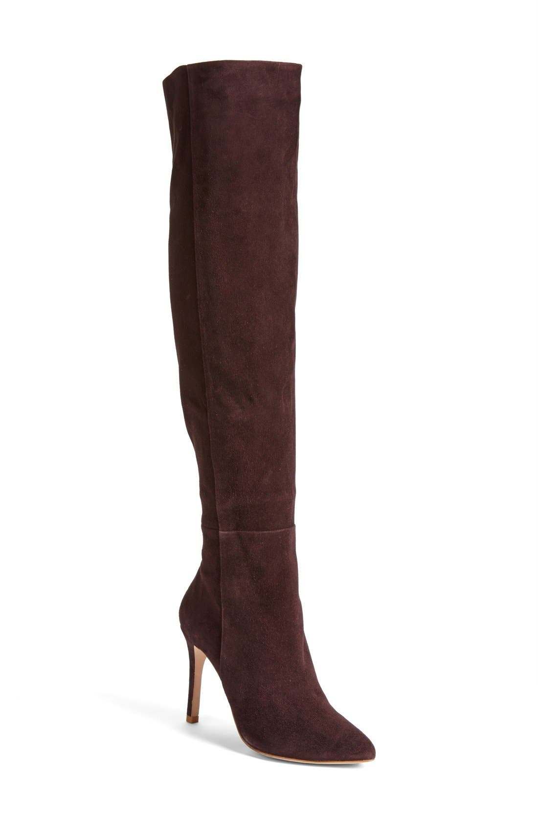 'Olivia' Suede Over the Knee Boot, Main, color, PLUM