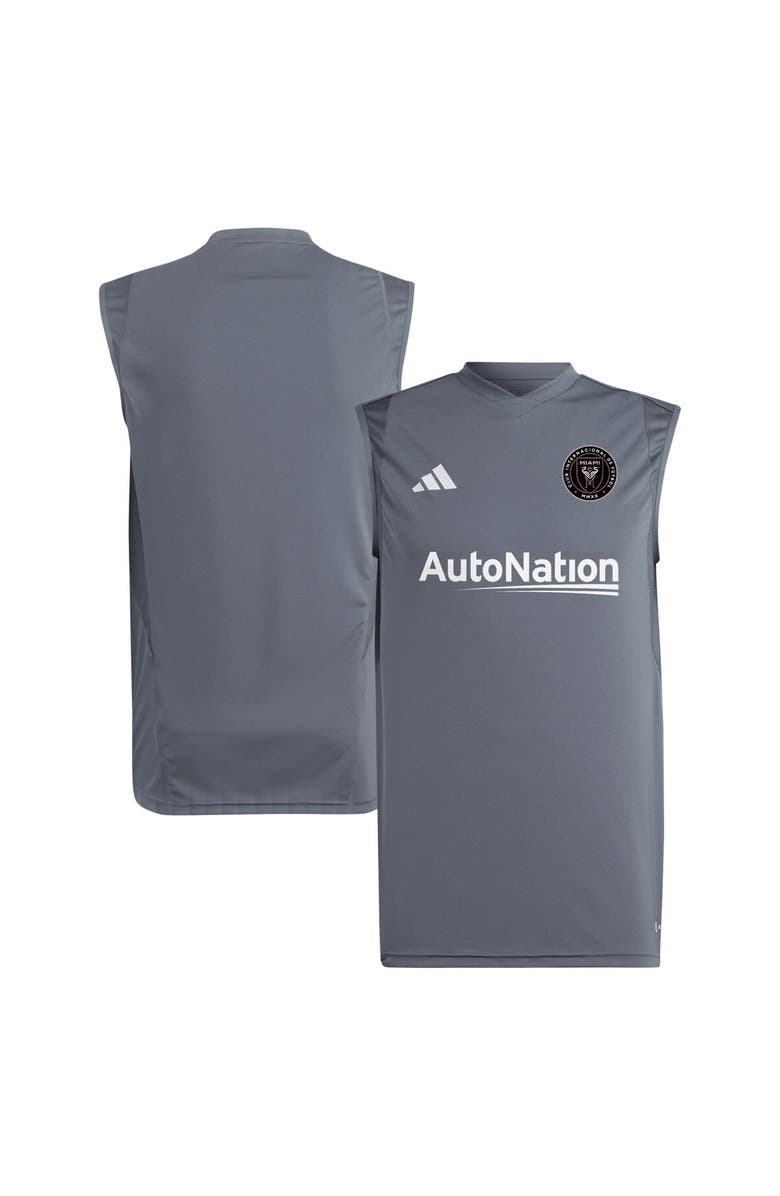 adidas Men's adidas Gray Inter Miami CF 2024 Sleeveless Training Jersey, Main, color, 