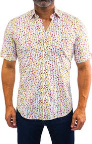 Maceoo Galileo Stretchfruits Multi Short Sleeve Performance Button-Up Shirt