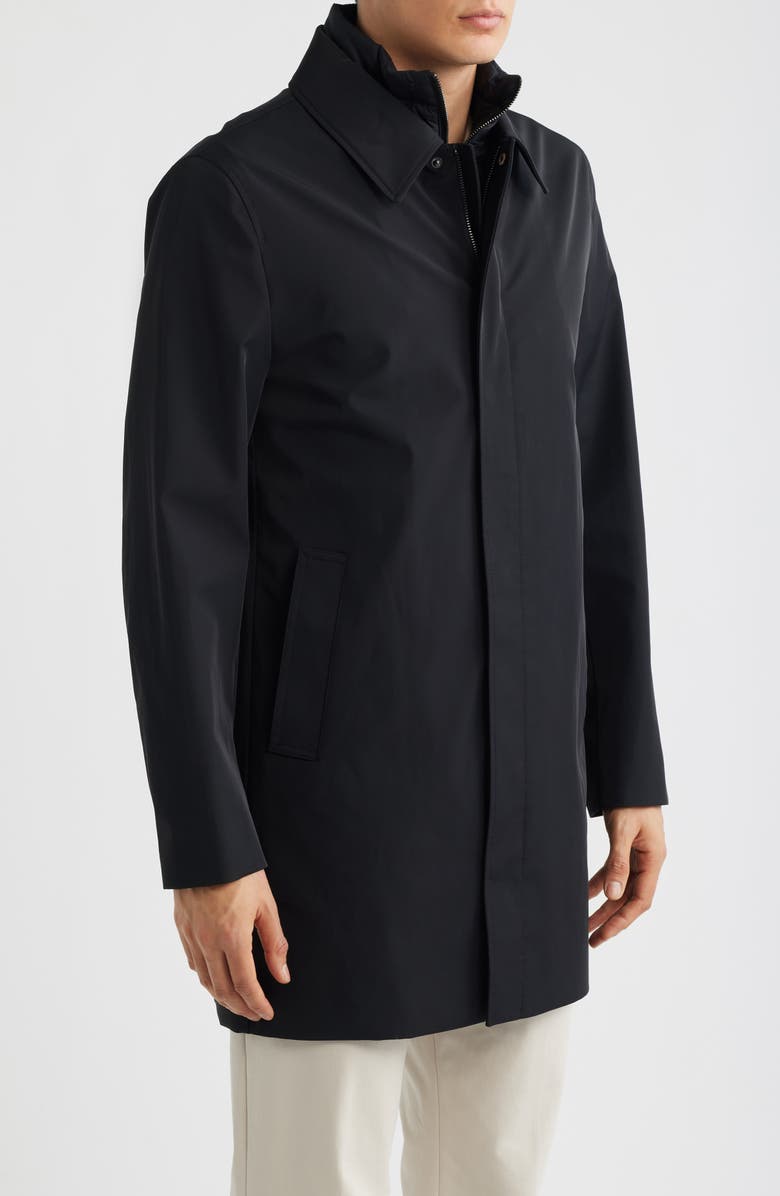 Reiss Logan Water Resistant Overcoat with Removable Funnel neck Insert, Alternate, color, Black