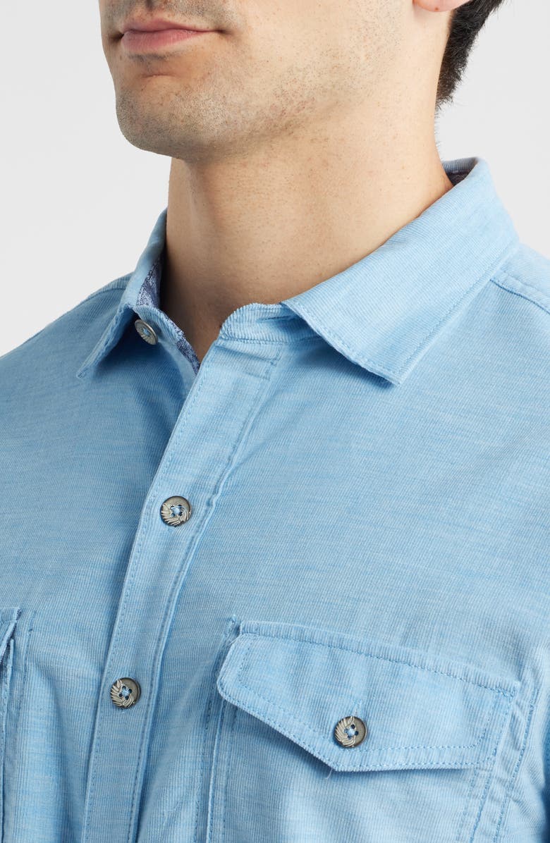 Tommy Bahama Coastline Cord Heather Bay Cotton Corduroy Button-Up Shirt, Alternate, color, Raincloud Heather