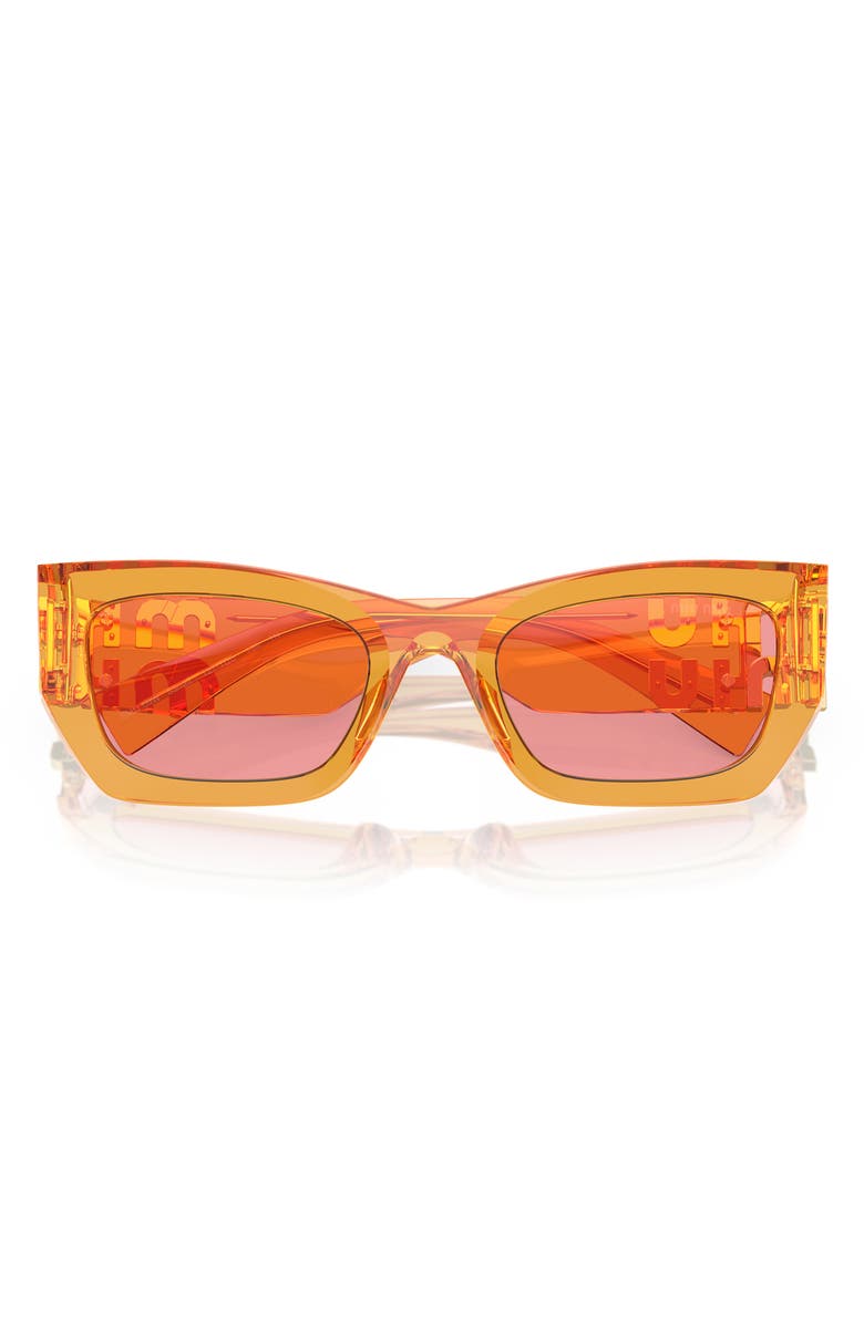 Miu Miu 53mm Rectangular Sunglasses, Main, color, Orange