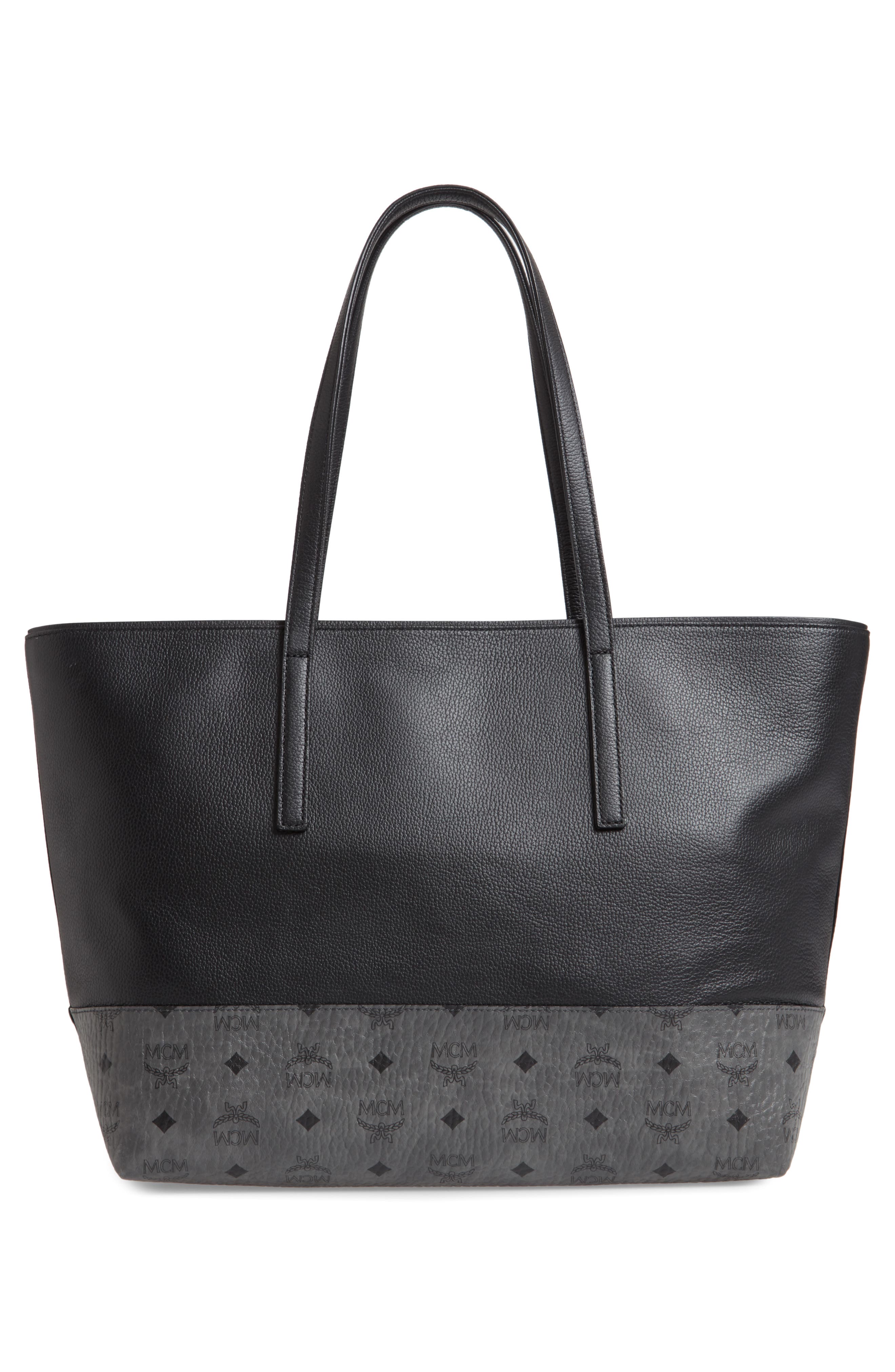 MCM Wilder Visetos Leather Shopper, Alternate, color, 