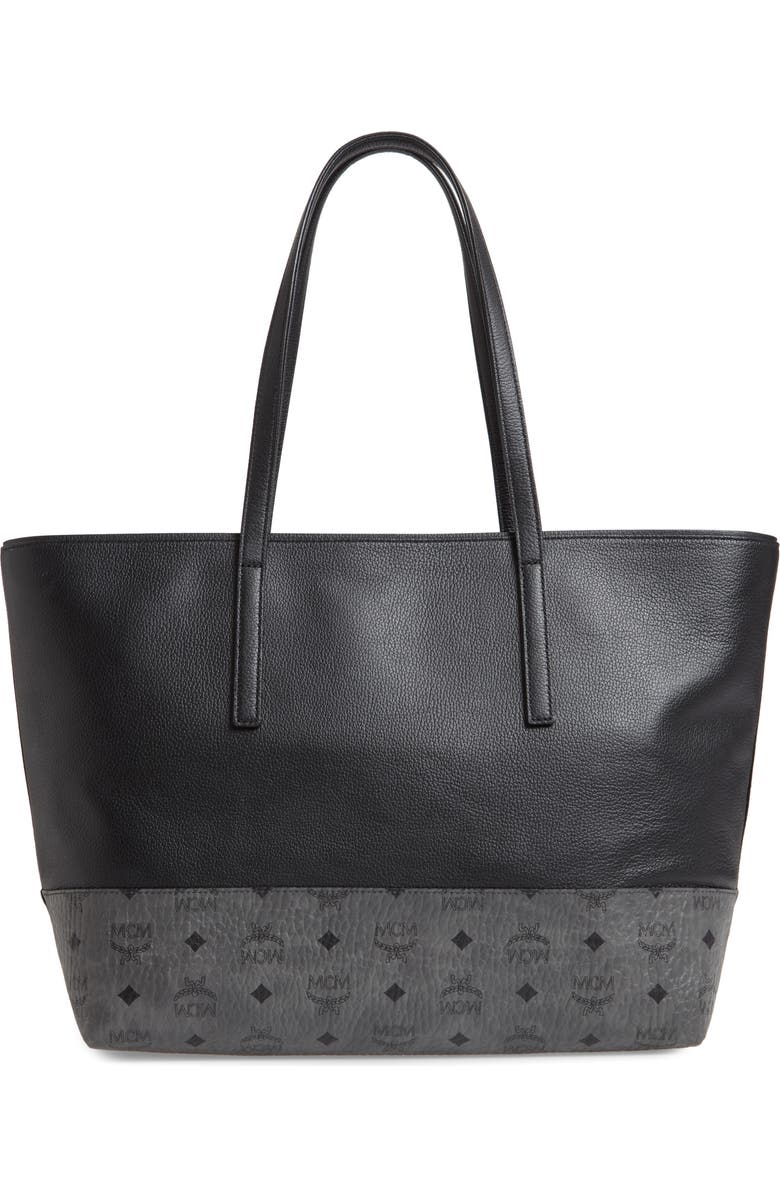 MCM Wilder Visetos Leather Shopper, Alternate, color,