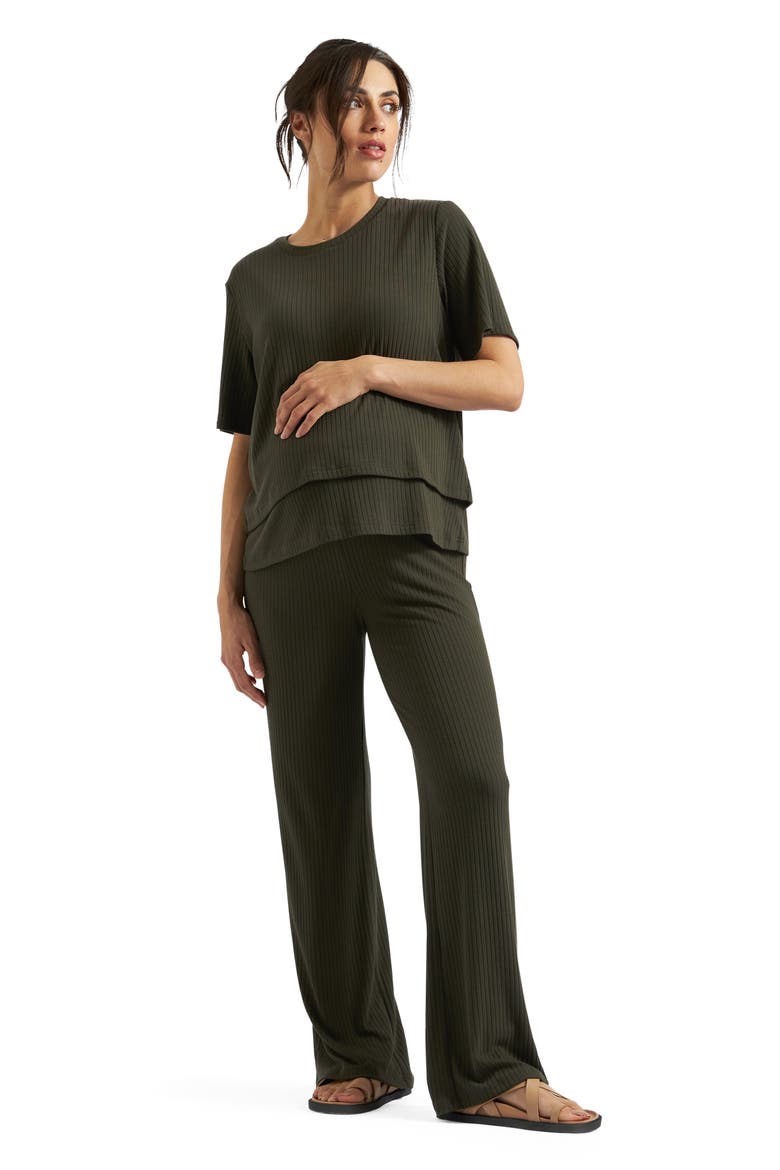 Mike Rib Nursing Top, Alternate, color, KHAKI