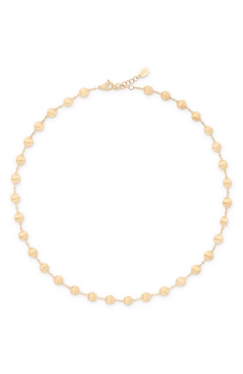 18K Yellow Gold Bead Necklace