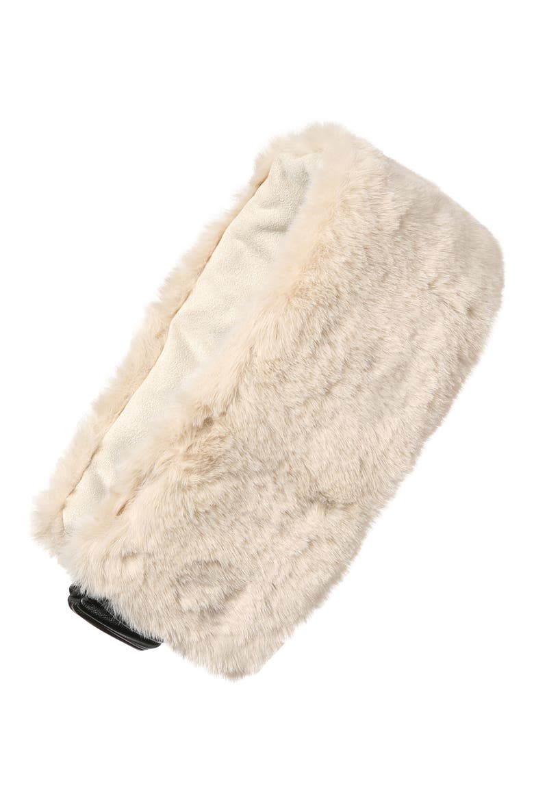 Eleni Faux Fur Headband, Main, color, LATTE