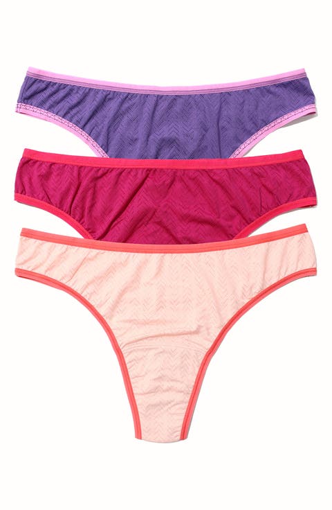 MoveCalm™ Assorted 3-Pack Natural Rise Thongs
