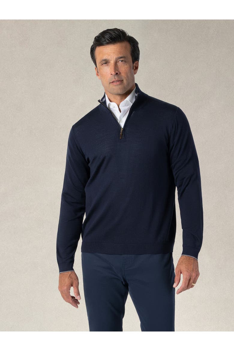 Eastwood Quarter Zip Sweater, Main, color, Navy with Gray Tipping