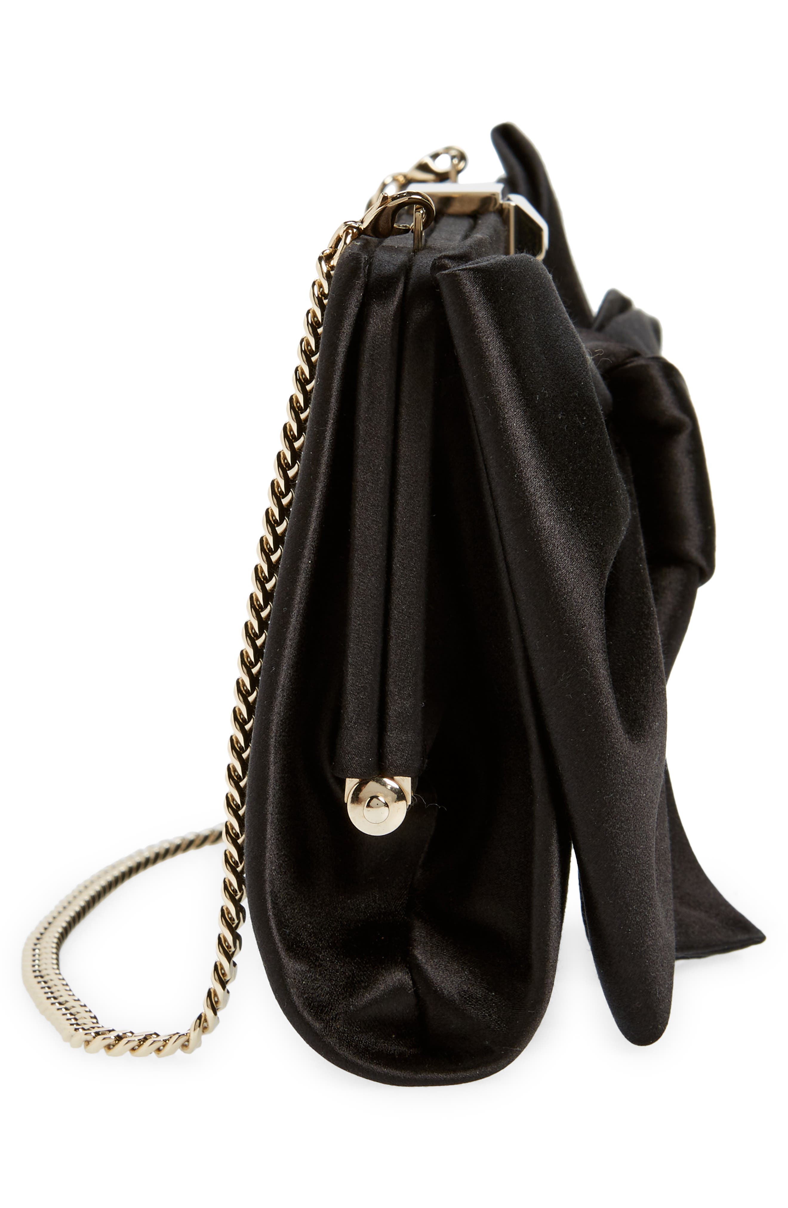 Stuart Weitzman The VIP Loveknot Clutch, Alternate, color, Black
