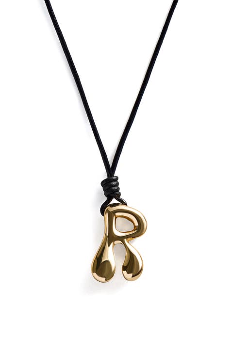 Initial Cord Pendant Necklace