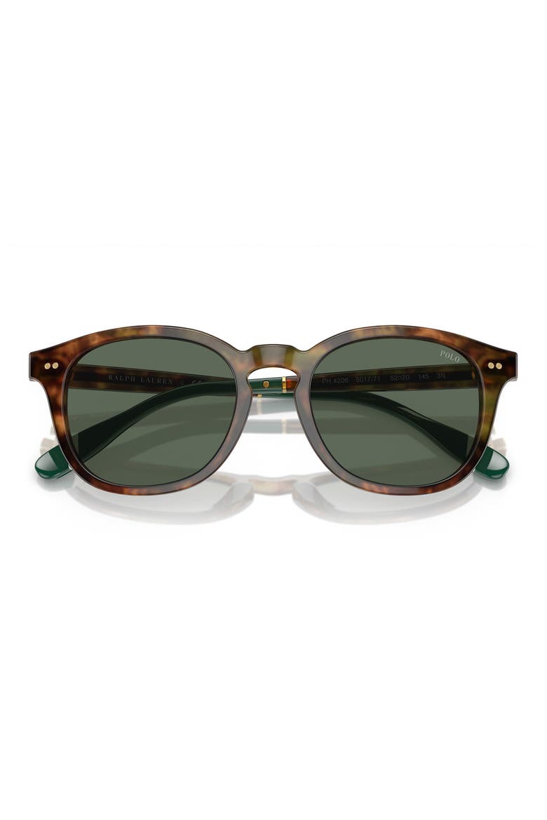 52mm Phantos Sunglasses, Alternate, color, SHINY BROWN TORTOISE / GREEN