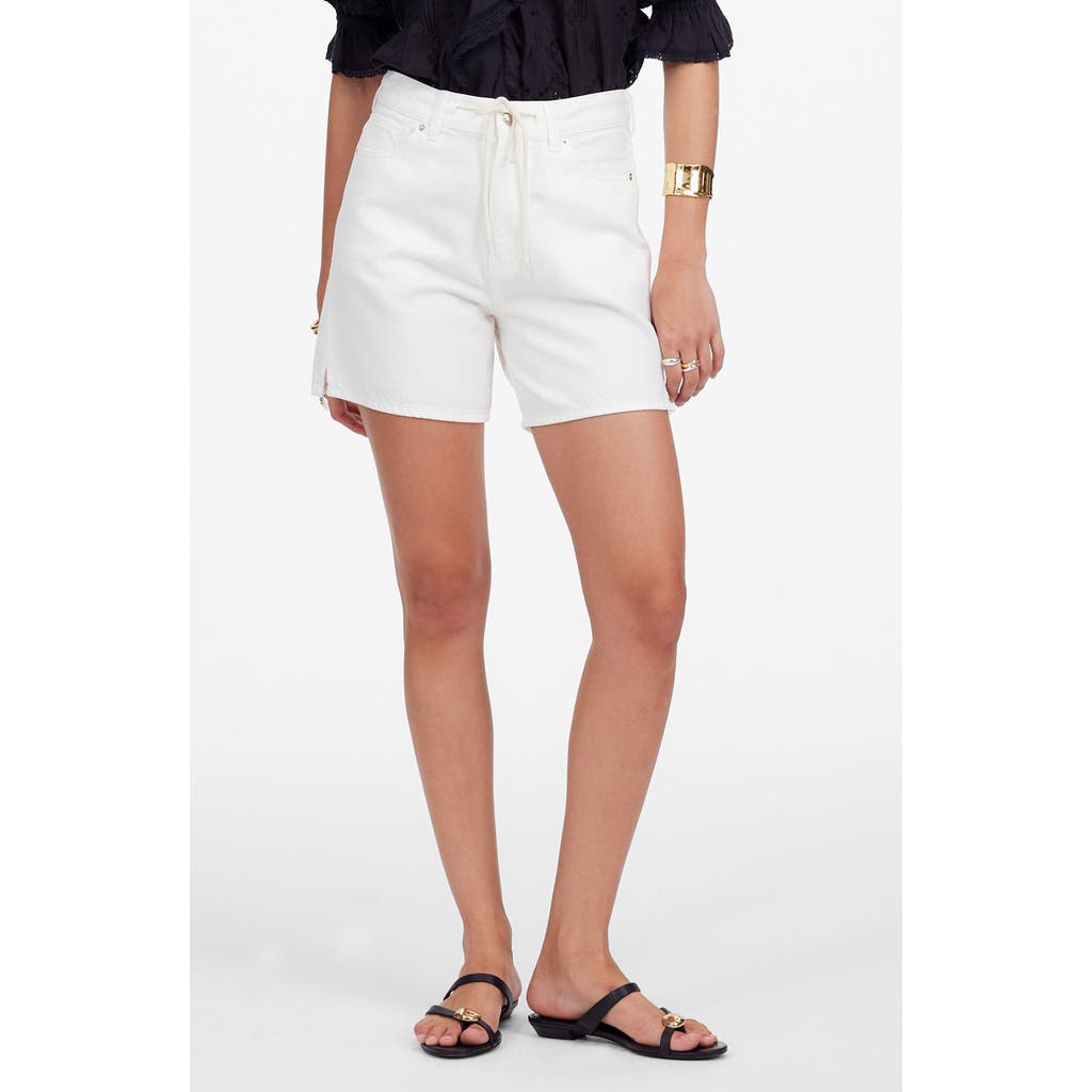Madewell Drawstring Jean Short In Tile White Tile White In White