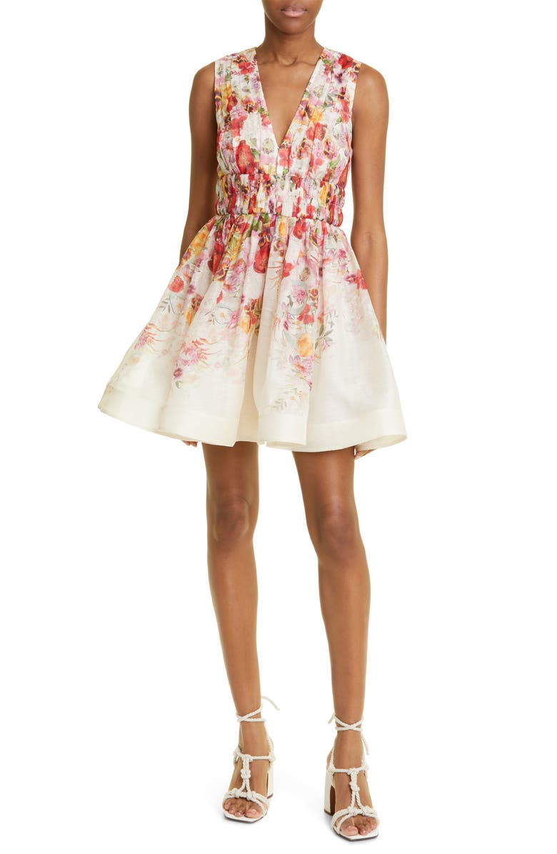 Zimmermann Wonderland Floral Print Organza Dress, Main, color,